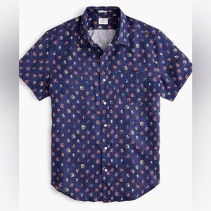 J. Crew • Albini Italian Linen Floral Camp Shirt